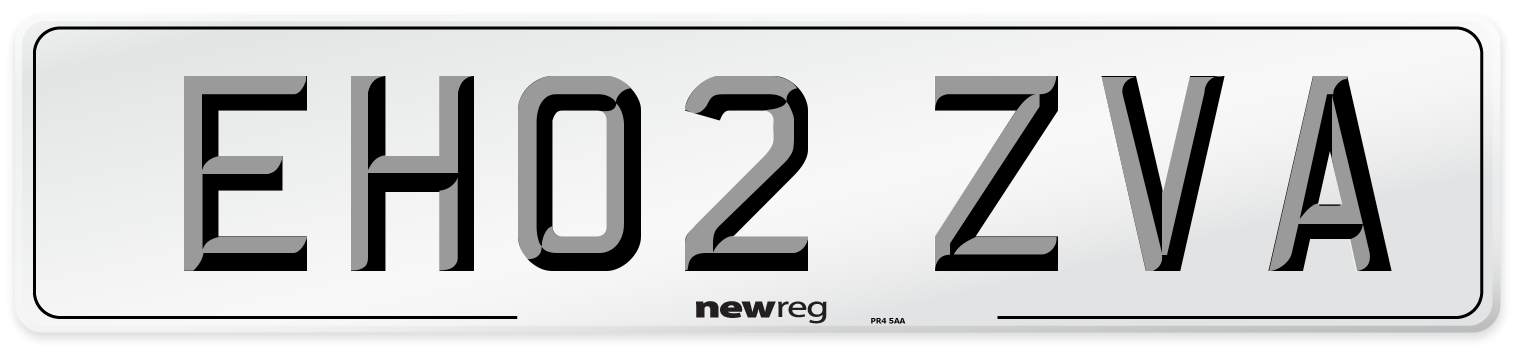 EH02 ZVA Number Plate from New Reg